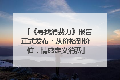 《寻找消费力》报告正式发布：从价格到价值，情感定义消费