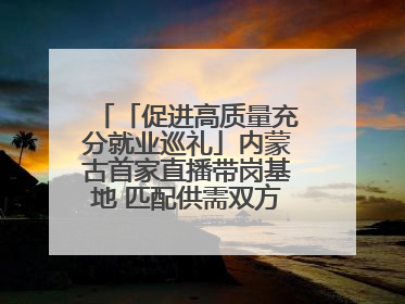 「促进高质量充分就业巡礼」内蒙古首家直播带岗基地 匹配供需双方 促进上岗就业