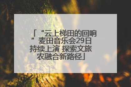 “云上梯田的回响”麦田音乐会29日持续上演 探索文旅农融合新路径