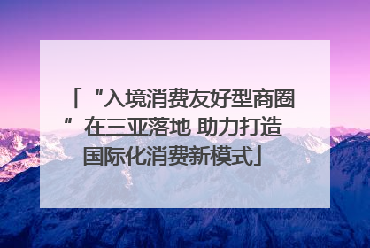 “入境消费友好型商圈”在三亚落地 助力打造国际化消费新模式