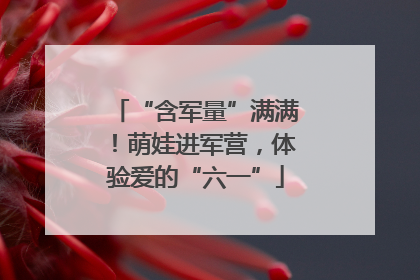 “含军量”满满！萌娃进军营，体验爱的“六一”
