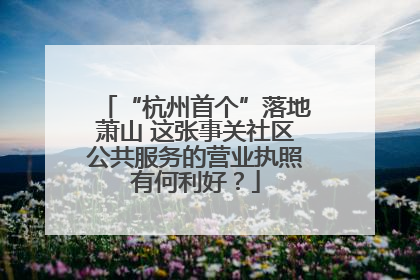 “杭州首个”落地萧山 这张事关社区公共服务的营业执照有何利好？