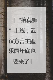 “搞莫狮”上线，武汉方言主题乐园年底也要来了