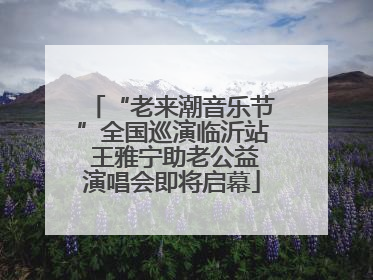 “老来潮音乐节”全国巡演临沂站 王雅宁助老公益演唱会即将启幕
