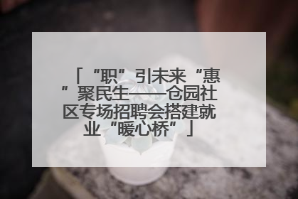 “职”引未来“惠”聚民生——仓园社区专场招聘会搭建就业“暖心桥”