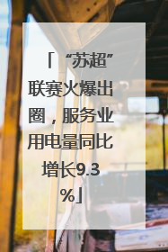 “苏超”联赛火爆出圈，服务业用电量同比增长9.3%