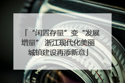 “闲置存量”变“发展增量” 浙江现代化美丽城镇建设再添新意