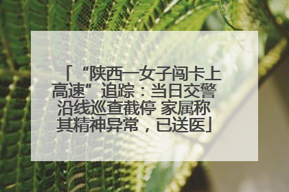 “陕西一女子闯卡上高速”追踪：当日交警沿线巡查截停 家属称其精神异常，已送医