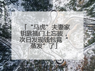 “马虎”夫妻家钥匙插门上忘拔，次日发现钱包竟“蒸发”了
