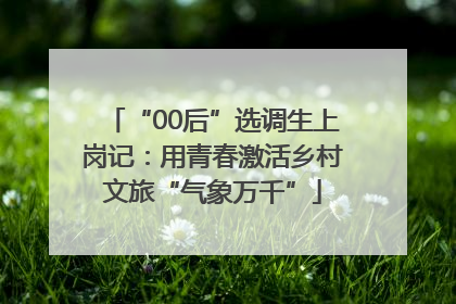 “00后”选调生上岗记：用青春激活乡村文旅“气象万千”