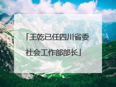 王乾已任四川省委社会工作部部长