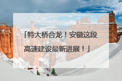 特大桥合龙！安徽这段高速建设最新进展！