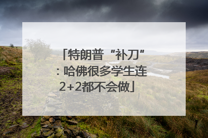 特朗普“补刀”：哈佛很多学生连2+2都不会做