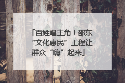 百姓唱主角！邵东“文化惠民”工程让群众“嗨”起来