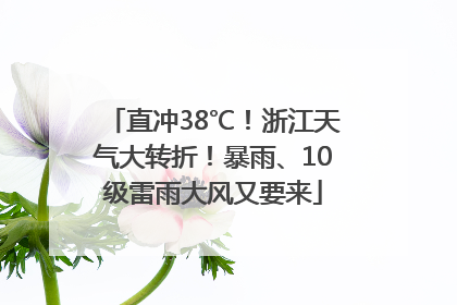 直冲38℃！浙江天气大转折！暴雨、10级雷雨大风又要来