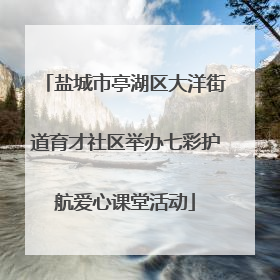 盐城市亭湖区大洋街道育才社区举办七彩护航爱心课堂活动