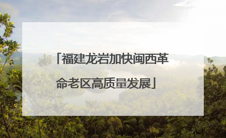 福建龙岩加快闽西革命老区高质量发展