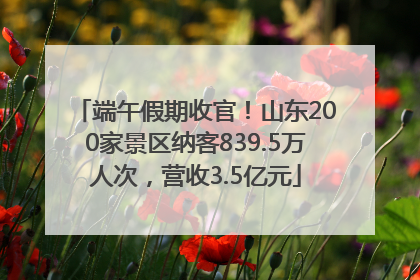 端午假期收官！山东200家景区纳客839.5万人次，营收3.5亿元