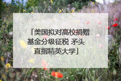 美国拟对高校捐赠基金分级征税 矛头直指精英大学