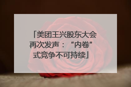 美团王兴股东大会再次发声：“内卷”式竞争不可持续