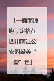 一面面锦旗，定格在四川南江公安的最美“警”色