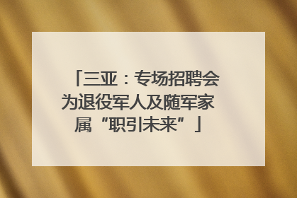三亚：专场招聘会为退役军人及随军家属“职引未来”