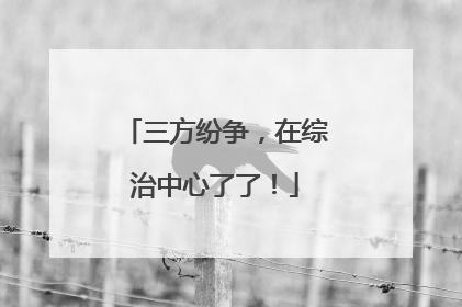 三方纷争，在综治中心了了！