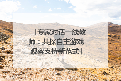 专家对话一线教师：共探自主游戏观察支持新范式