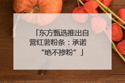 东方甄选推出自营红薯粉条：承诺“绝不掺粉”