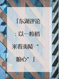 东湖评论：以一粒稻米看夷陵“粮心”