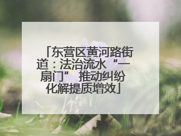 东营区黄河路街道：法治流水“一扇门” 推动纠纷化解提质增效