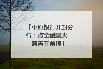中原银行开封分行：点金融星火 照青春前程