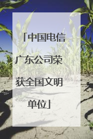 中国电信广东公司荣获全国文明单位
