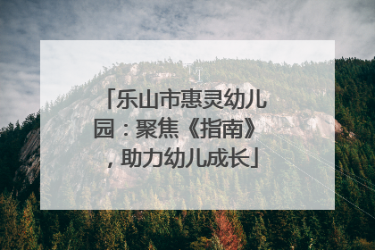 乐山市惠灵幼儿园：聚焦《指南》，助力幼儿成长