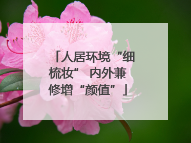 人居环境“细梳妆” 内外兼修增“颜值”