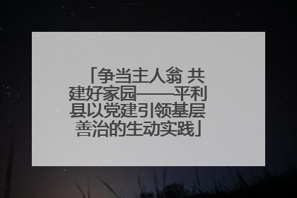 争当主人翁 共建好家园——平利县以党建引领基层善治的生动实践