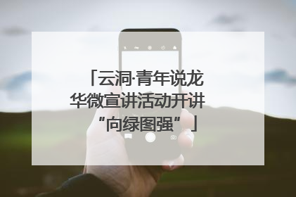 云洞·青年说龙华微宣讲活动开讲“向绿图强”
