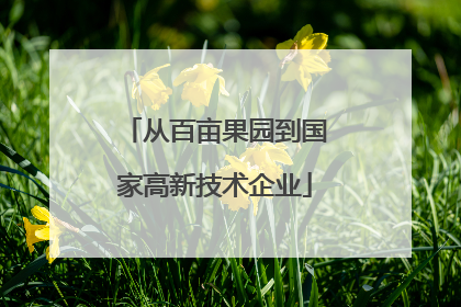 从百亩果园到国家高新技术企业
