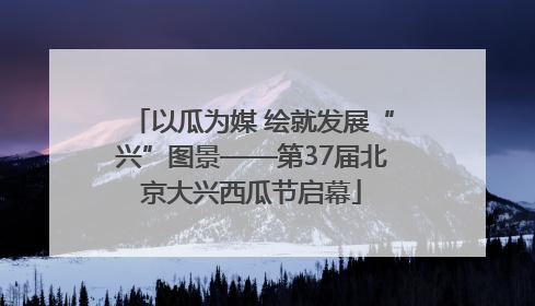 以瓜为媒 绘就发展“兴”图景——第37届北京大兴西瓜节启幕