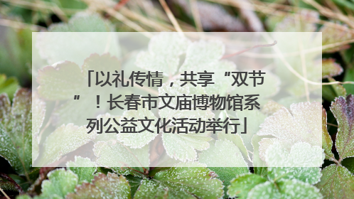 以礼传情，共享“双节”！长春市文庙博物馆系列公益文化活动举行