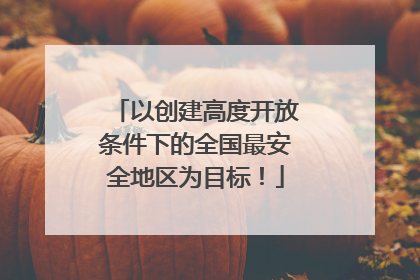 以创建高度开放条件下的全国最安全地区为目标！