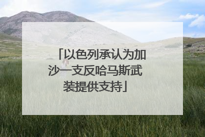 以色列承认为加沙一支反哈马斯武装提供支持
