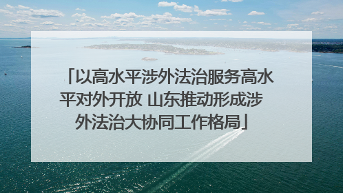以高水平涉外法治服务高水平对外开放 山东推动形成涉外法治大协同工作格局