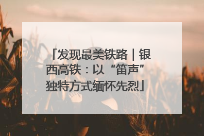 发现最美铁路｜银西高铁：以“笛声”独特方式缅怀先烈