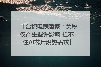 台积电魏哲家：关税仅产生些许影响 拦不住AI芯片炽热需求