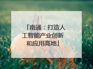 南通：打造人工智能产业创新和应用高地
