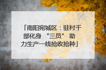 南阳宛城区：驻村干部化身 “三员” 助力生产一线抢收抢种