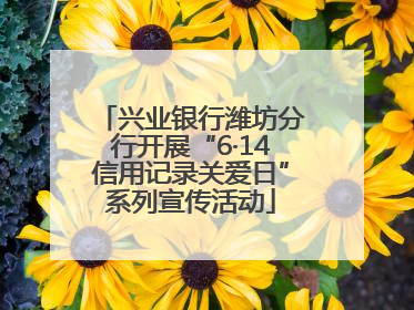 兴业银行潍坊分行开展“6·14信用记录关爱日”系列宣传活动