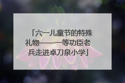 六一儿童节的特殊礼物——一等功臣老兵走进卓刀泉小学