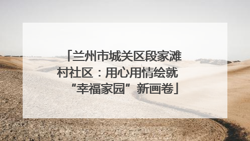 兰州市城关区段家滩村社区：用心用情绘就“幸福家园”新画卷